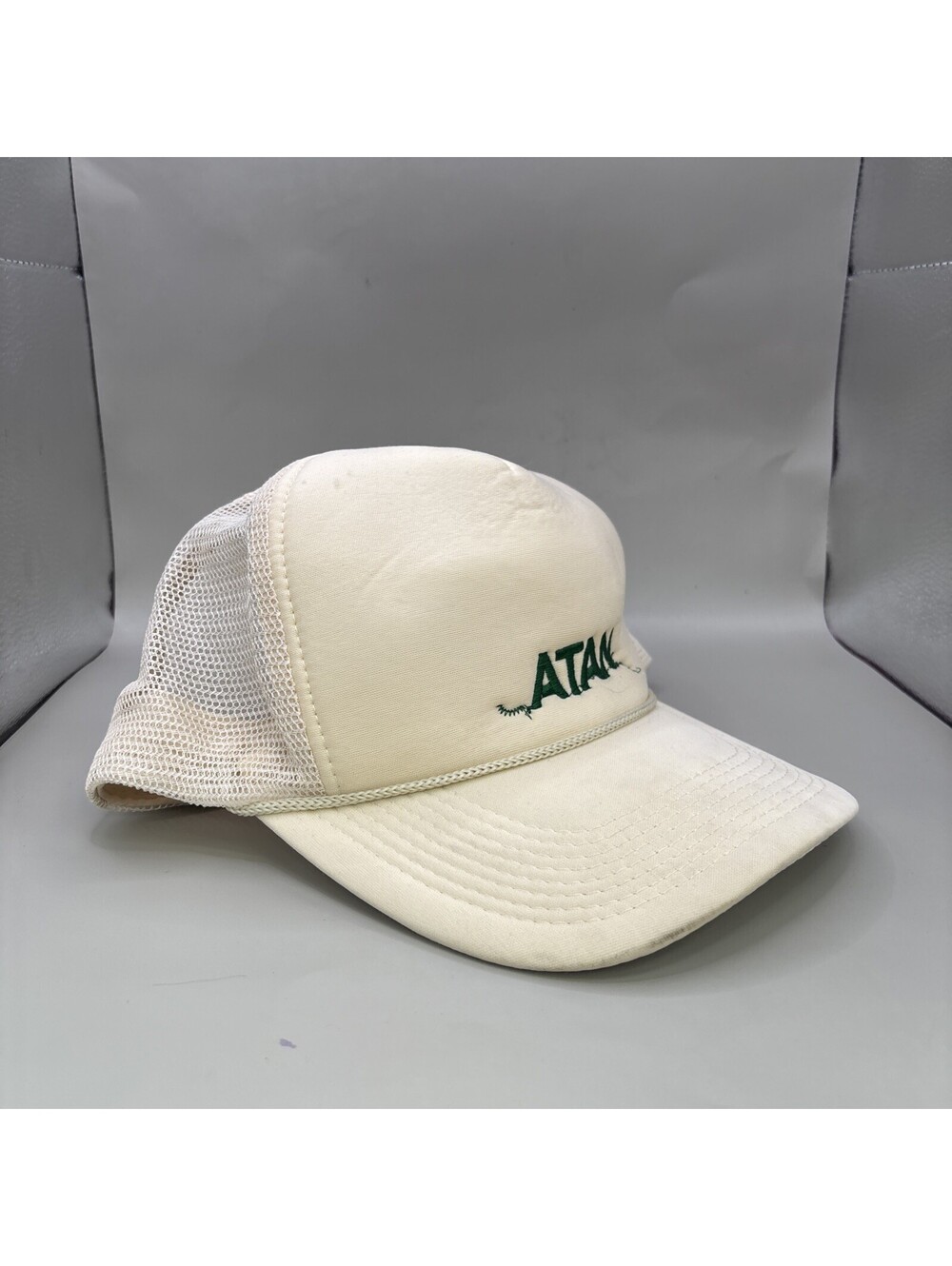 ATAN Trucker Cap Beige Green Embroidery Streetwear